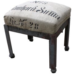 Vintage Industrial Washtub Ottoman