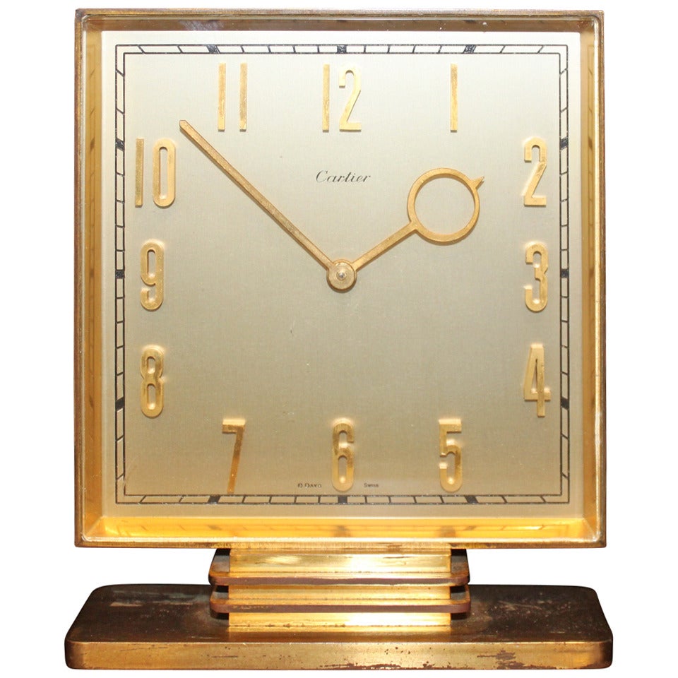 Cartier Art Deco Style Table Desk Clock