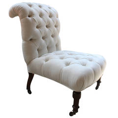 Antique Tufted Slipper Chair