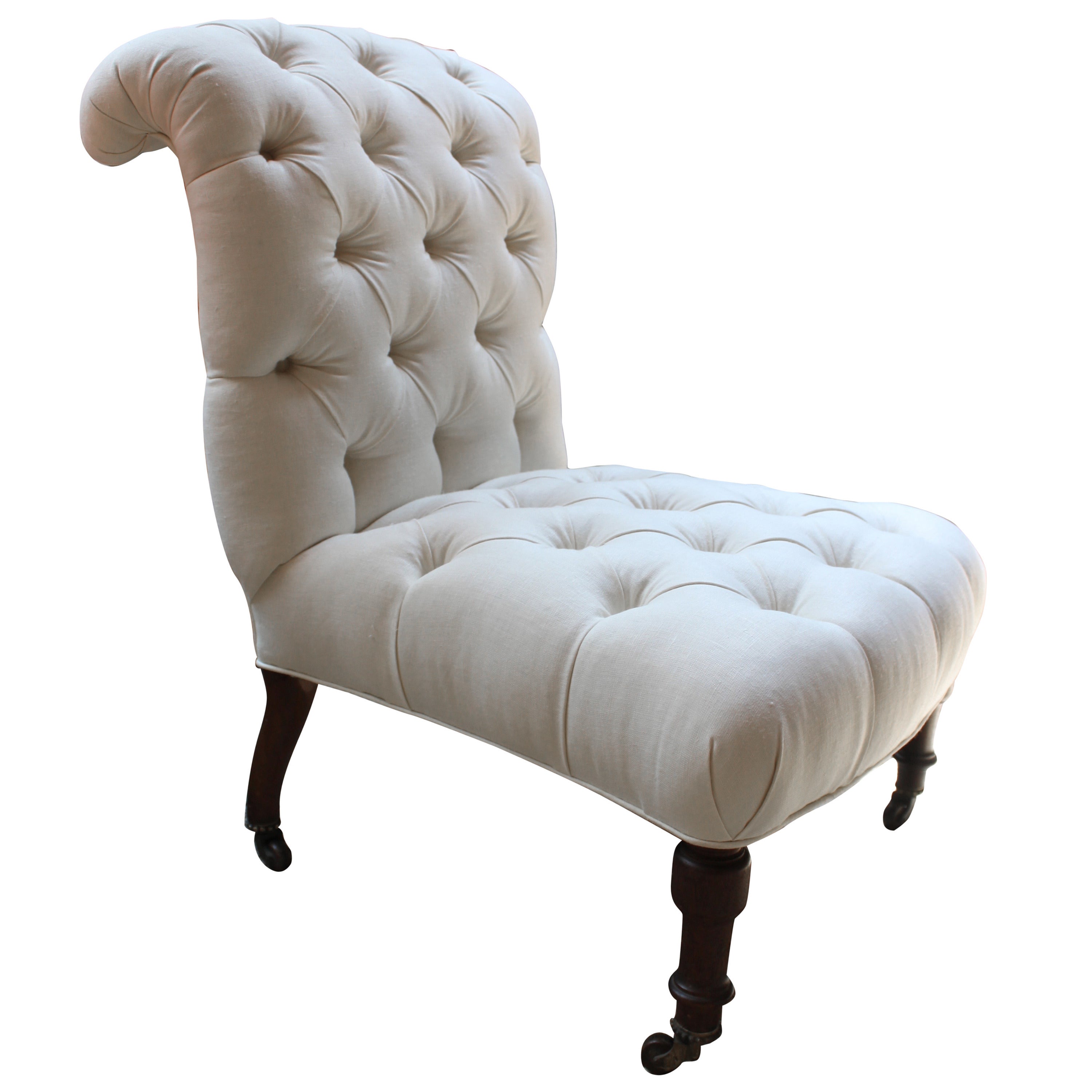 Antique Tufted Slipper Chair