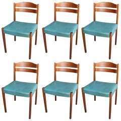 Set of Six Danish Teak Dining Chairs