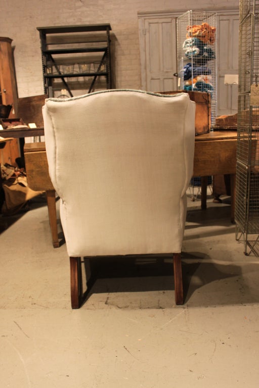 American Bespoke Wing Chair For Sale