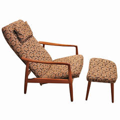Danish Lounge Chair with Ottoman
