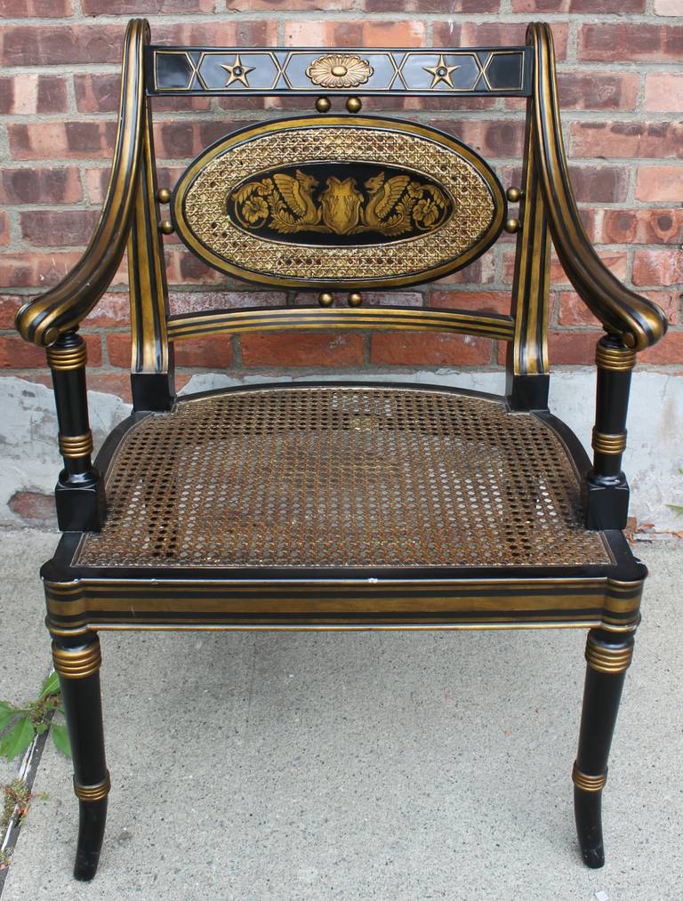 American Regency Style Armchairs, Pair
