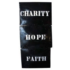 Vintage Fantastic Tin Hand-Cut Candle Boxes Titled Faith, Hope & Charity