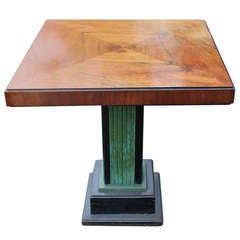 Rosewood and Painted Skyscraper Pedestal Occasional Table