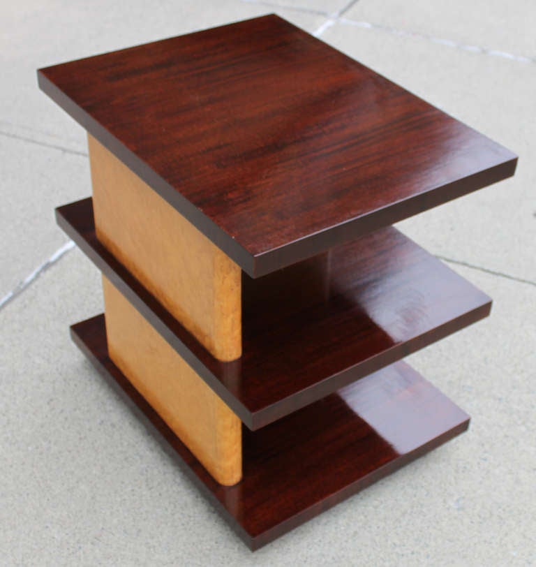 American Andrew Szoeke Modernist Three Tiered Table