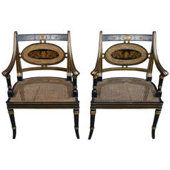 Regency Style Armchairs, Pair