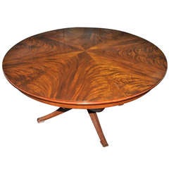 Exquisite Walnut and Elm Burl Expandable Dining Table