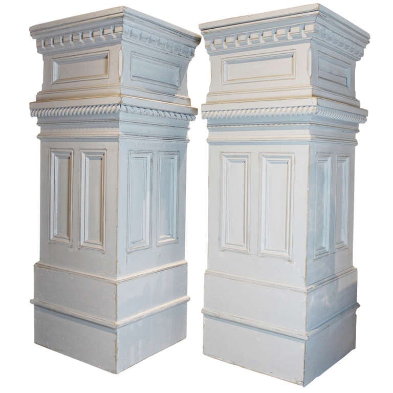 Pair of column form cabinets For Sale