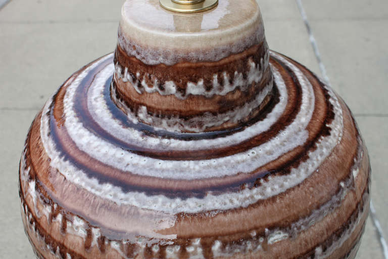 Mid-20th Century Large Scale Over Glaze Table Lamp