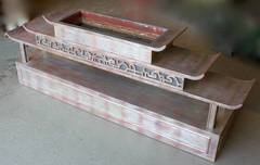 Signed James Mont Pagoda Plant Stand with Lighted Wood Carve