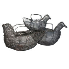 Vintage Wire Hen Egg Baskets