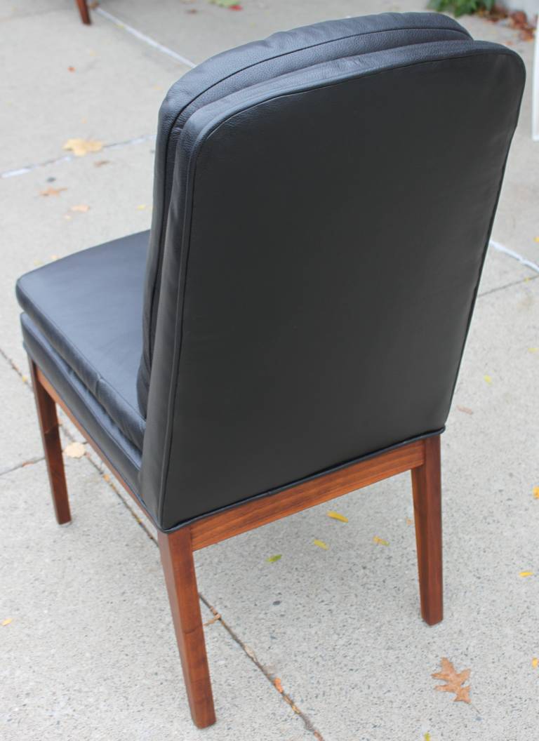 Set of Six Milo Baughman Style Dining Chairs In Excellent Condition In Hudson, NY
