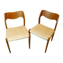 pair of Niels. Moller for JL Moller #71 teak side chairs