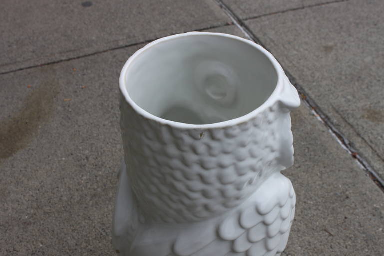 Vintage Ceramic Owl Umbrella Stand For Sale at 1stdibs