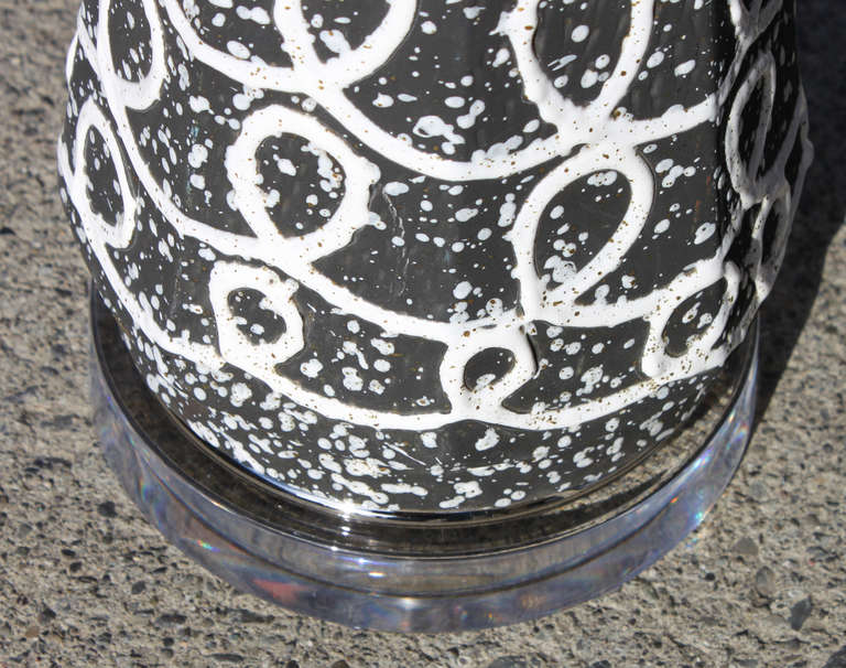 Mid-Century Modern Pair Matte Glaze Table Lamps