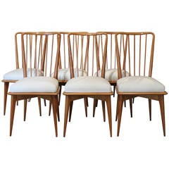 Mid-Century Modern Italian Paolo Buffa Dining Chairs Set of 6