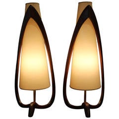 Rare Dramatic Oversized Adrian Pearsall Table Lamps Pair