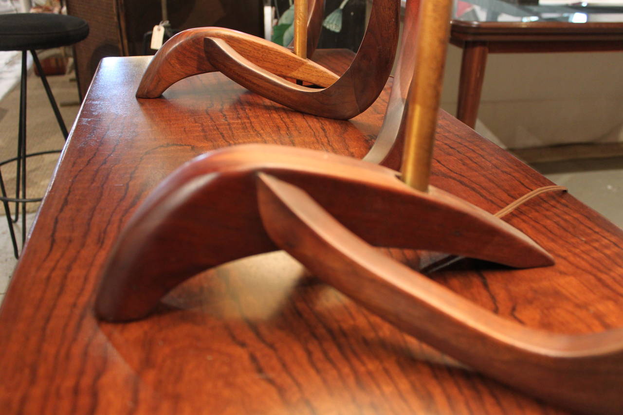 Rare Dramatic Oversized Adrian Pearsall Table Lamps Pair In Excellent Condition In Hudson, NY