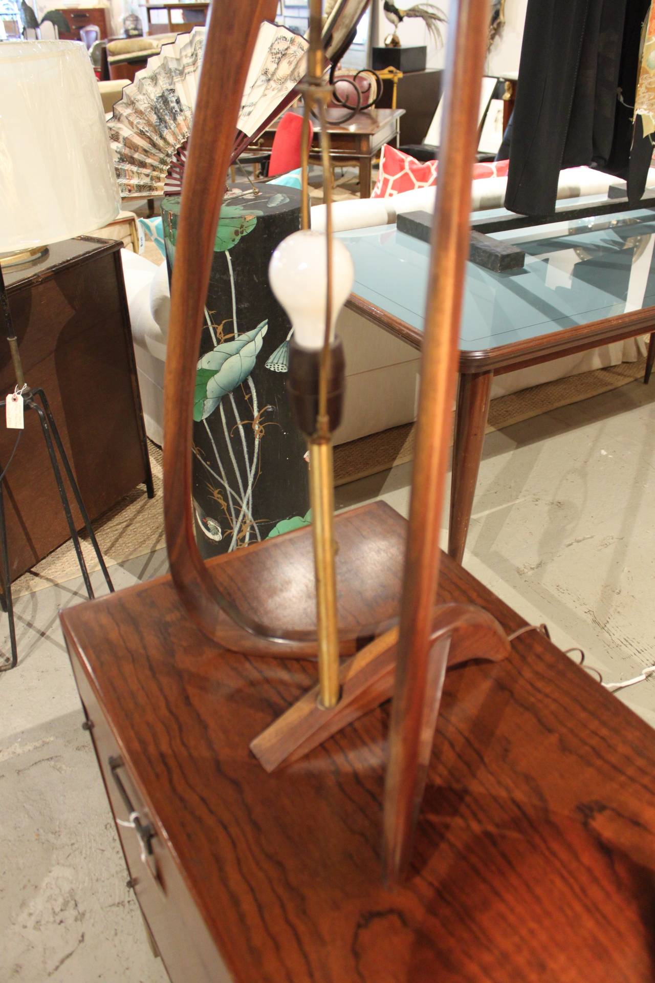 Rare Dramatic Oversized Adrian Pearsall Table Lamps Pair 1