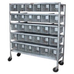 Industrial Shelving with Wire Baskets