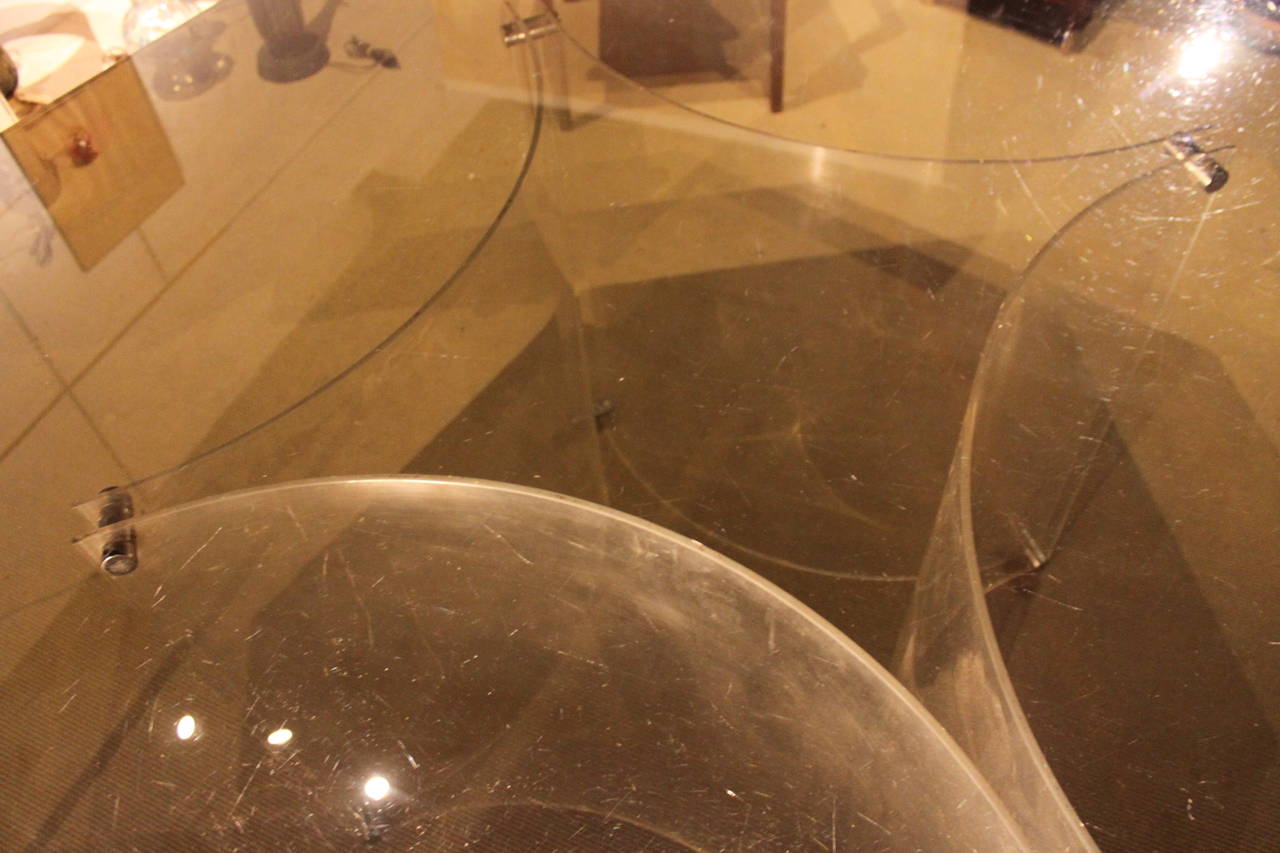 Lucite & Smoke Beveled Glass Dining Table 1