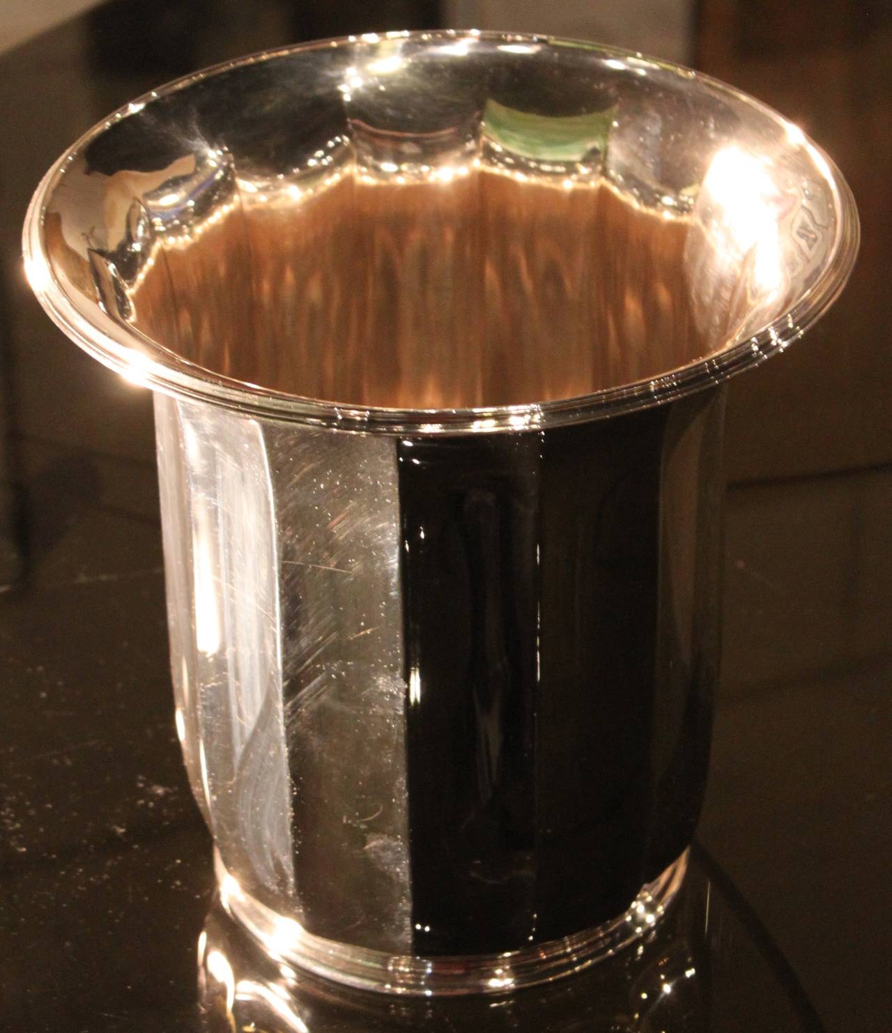 American Tiffany Silver Plated Champagne Wine Bucket For Sale
