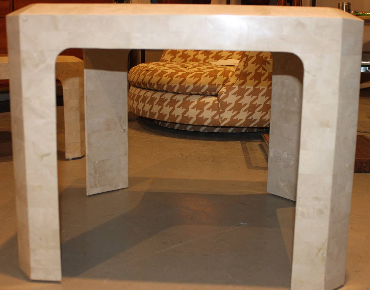 Tessellated Fossil Stone End Table by Maitland-Smith 3