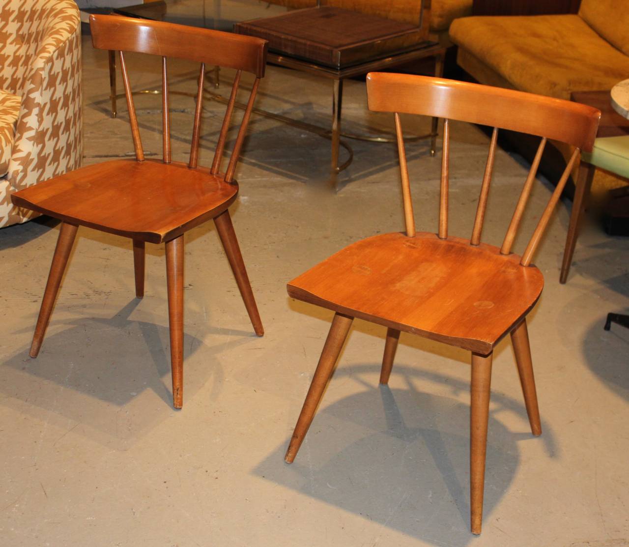 Mid-Century Modern Pair of Paul McCobb Spindle Back Side Chairs