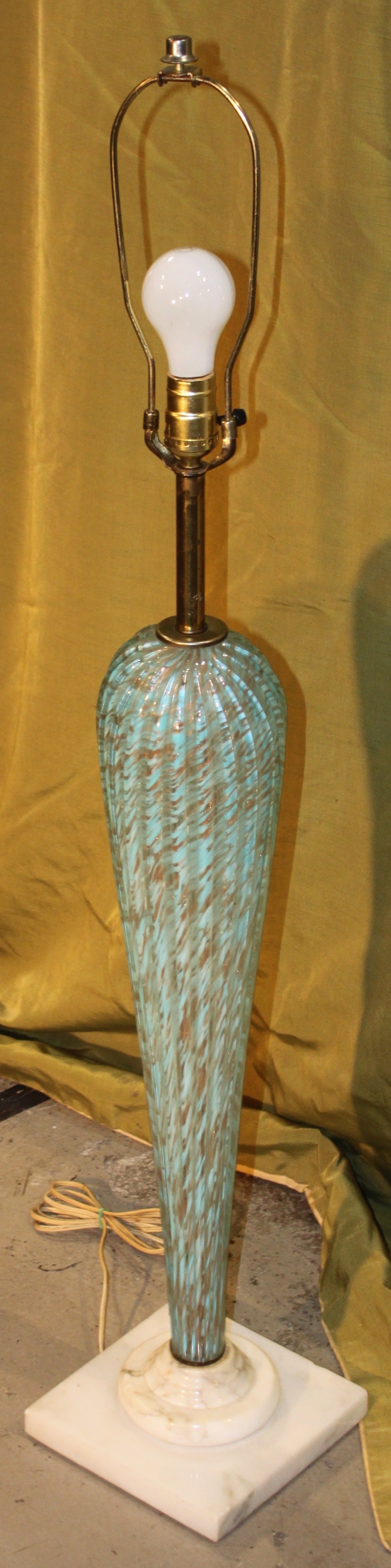 Mid-20th Century Oversized Table Venetian Glass Table Lamp For Sale