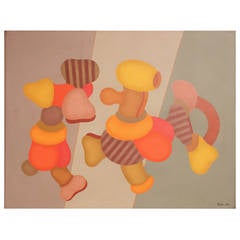 Claude Flavet Abstract Composition #1 on Canvas, 1982 9