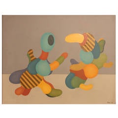 Claude Flavet Abstract Composition #4 on Canvas, 1982 10