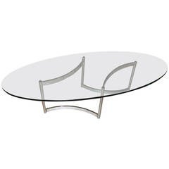 Ovular Biomorphic Chrome Base Coffee Table Ovular Biomorphic Chrome Base Coffee Table