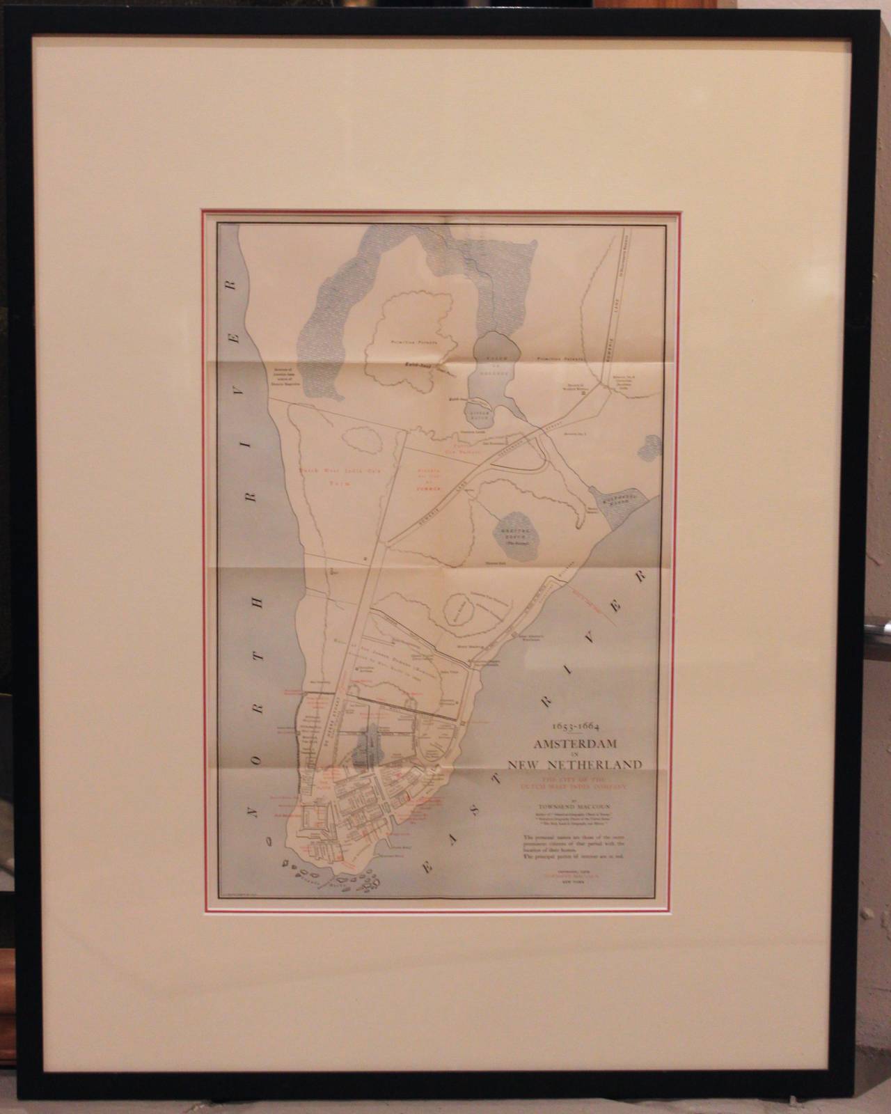 American Framed Map of Old New York (Amsterdam in New Netherland)