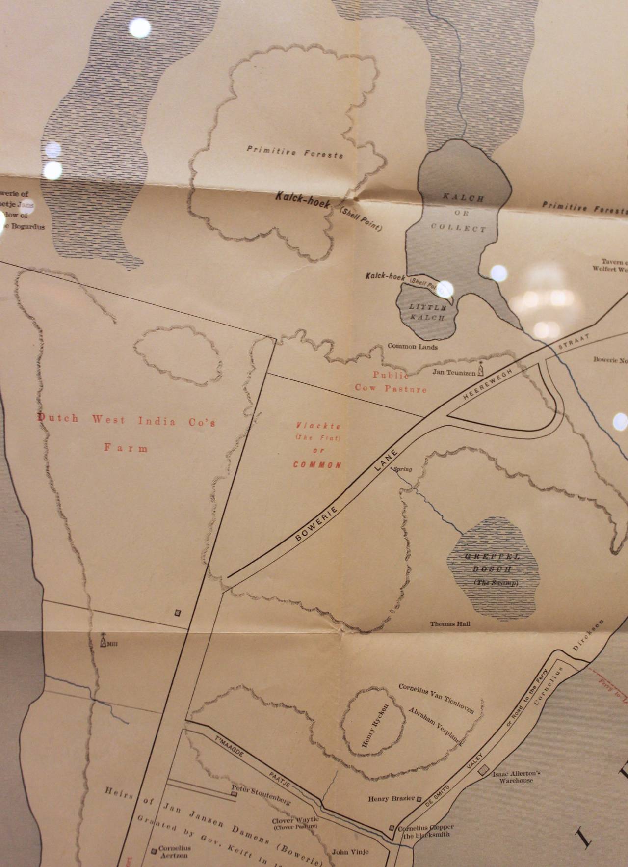 Early 20th Century Framed Map of Old New York (Amsterdam in New Netherland)