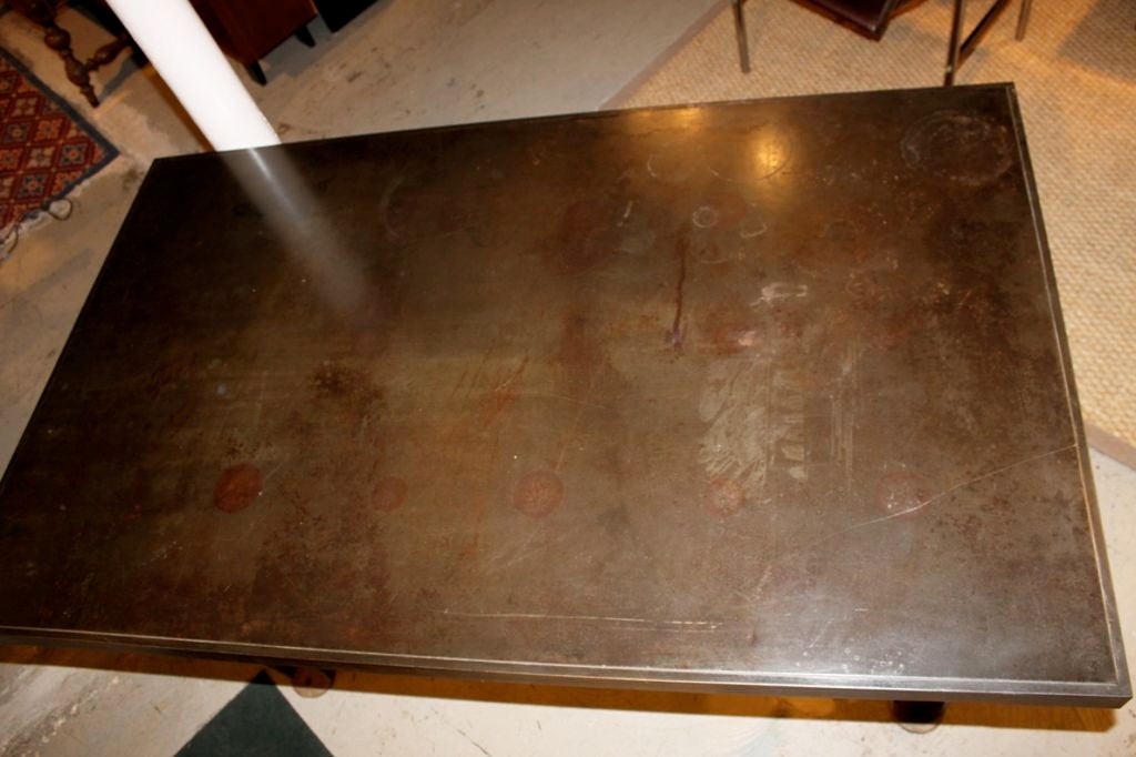 American Steel and Cast Iron Industrial Work Table For Sale