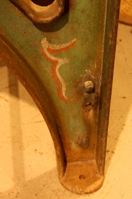 Steel and Cast Iron Industrial Work Table For Sale 1