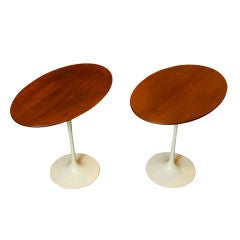 Saarinen for Knoll: Pair of Teak Oval Tulip Side Tables