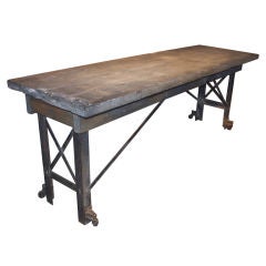 Industrial Stone Top Work Table