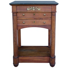 French Empire Side or End Table with Semi Columns