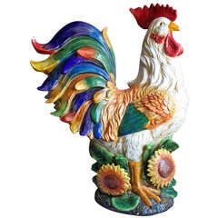 Large Italian "Game Cock" Figure