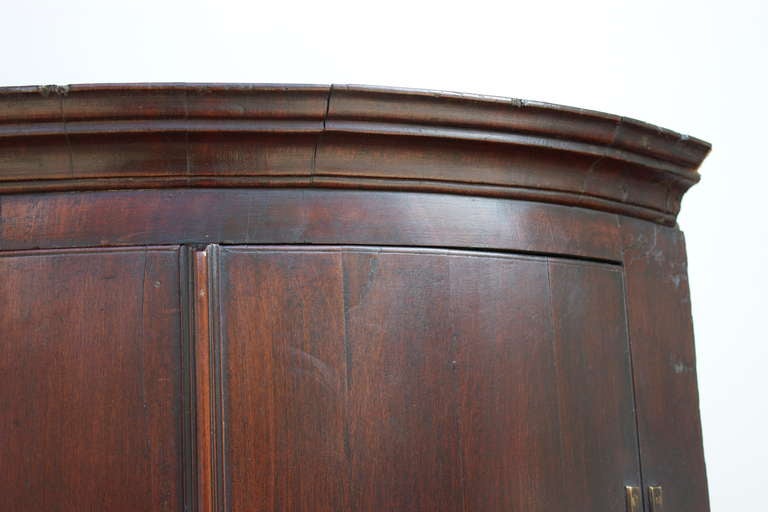George III Curved Hanging Corner Cabinet For Sale
