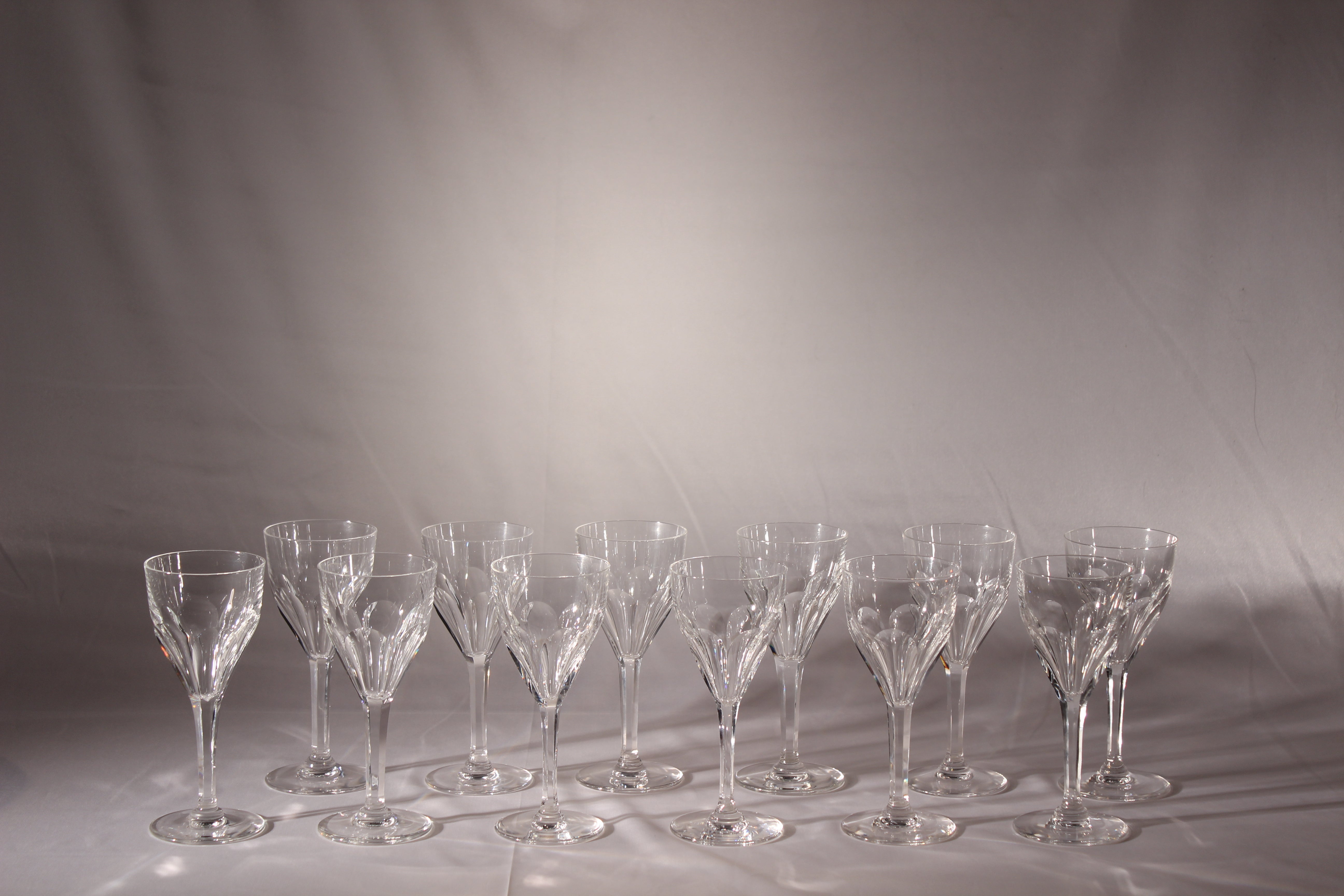 Set of 12 "Saint Louis"  Bristol Model Crystal Stemware