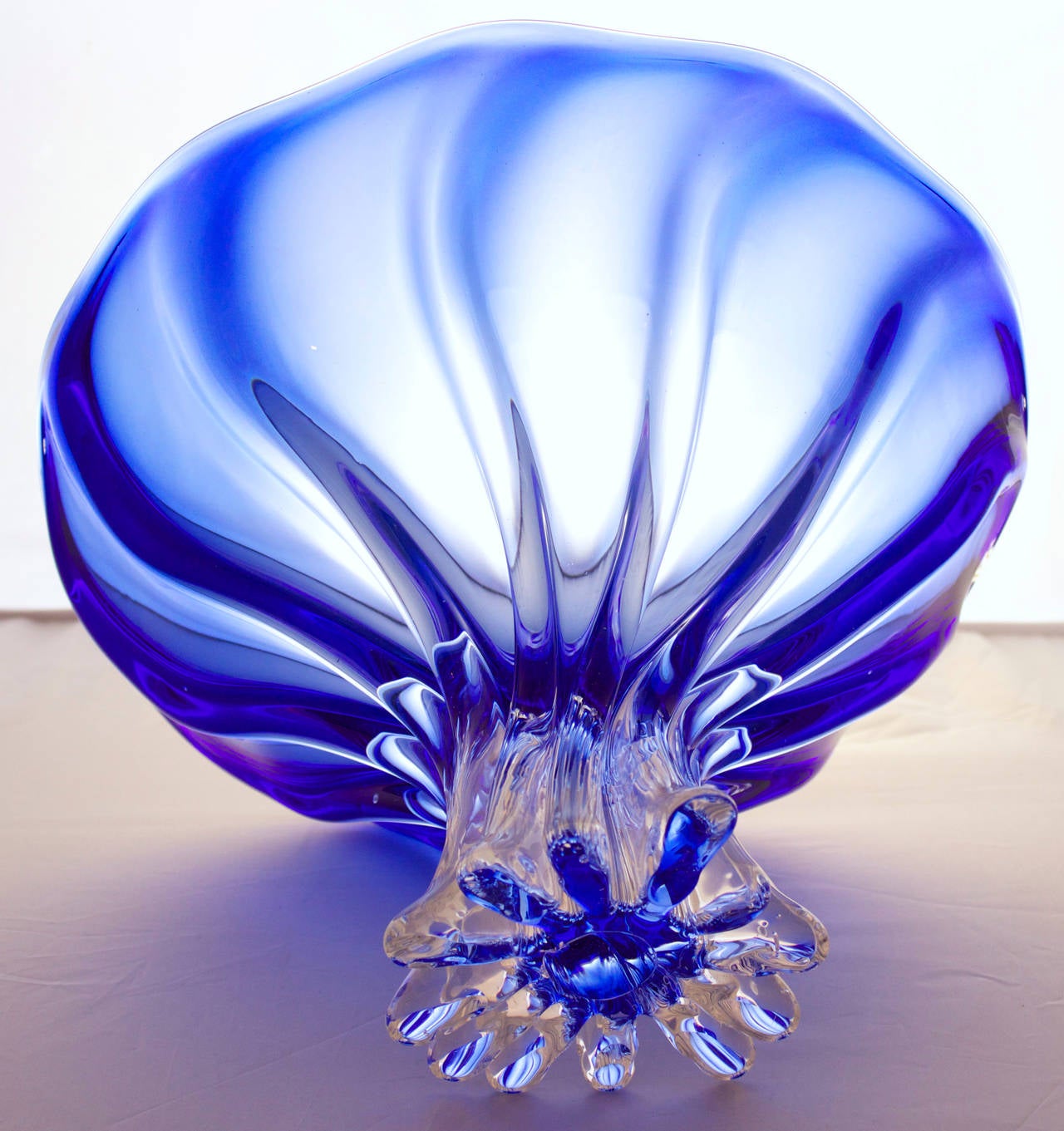 Large Crystal Blue Bowl at 1stdibs