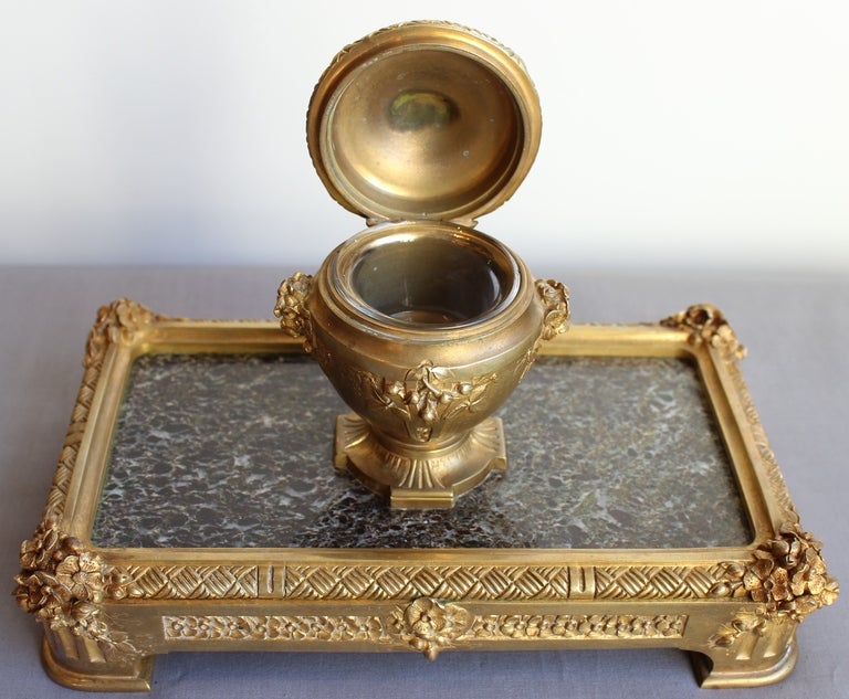 Bronze Inkwell by "Barbedienne" Paris at 1stDibs
