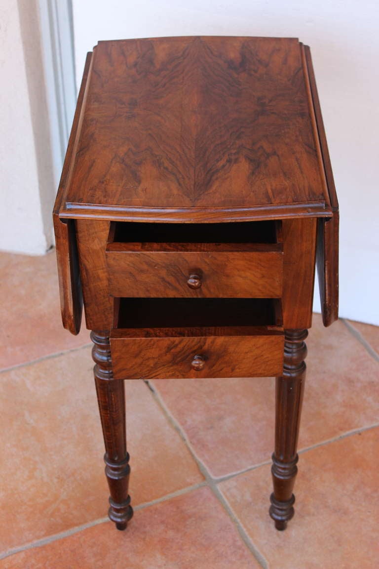 French Louis Philippe Period Work Table and Nightstand For Sale