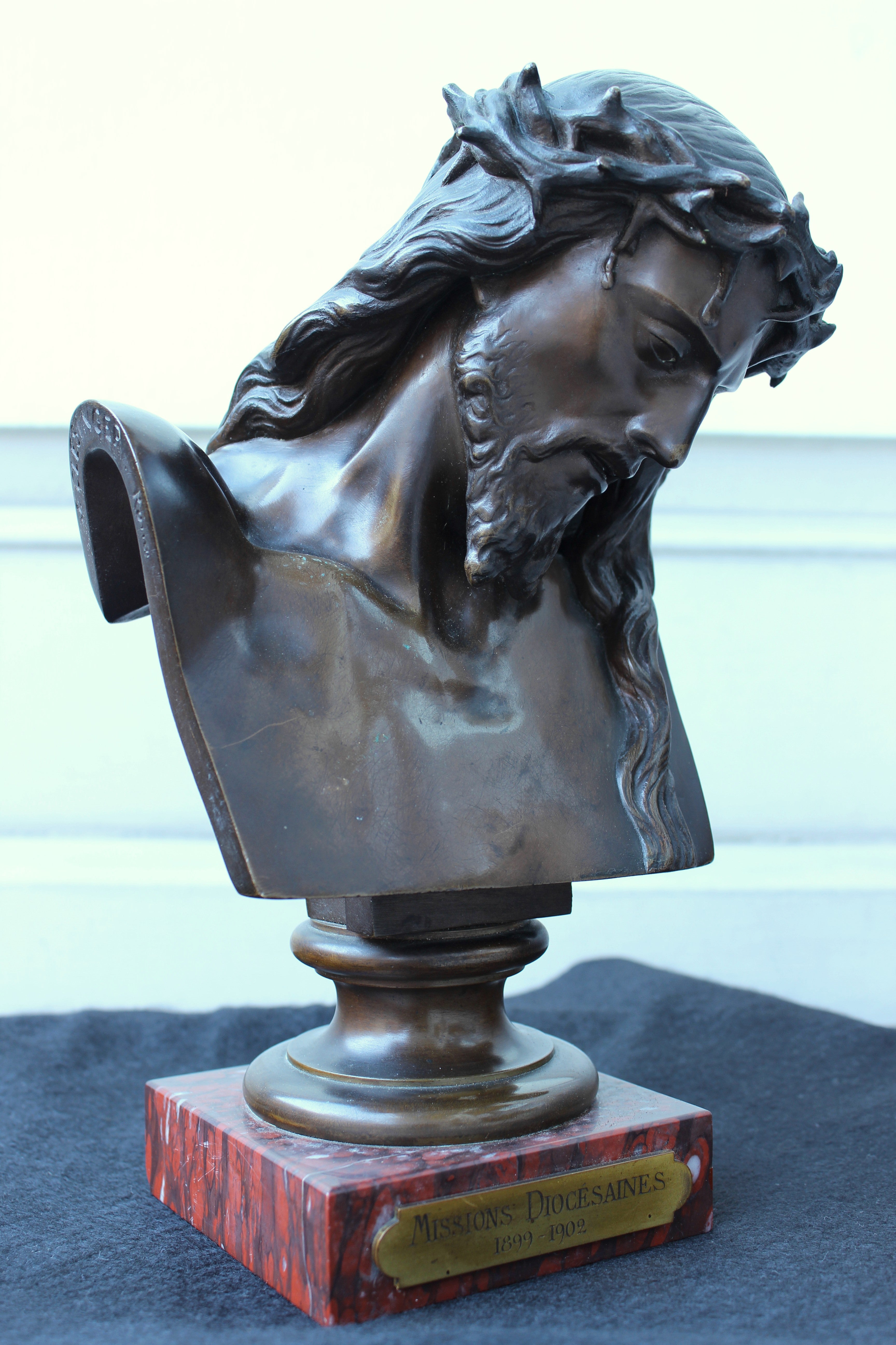 Christ bronze Bust by Clesinger and Barbedienne