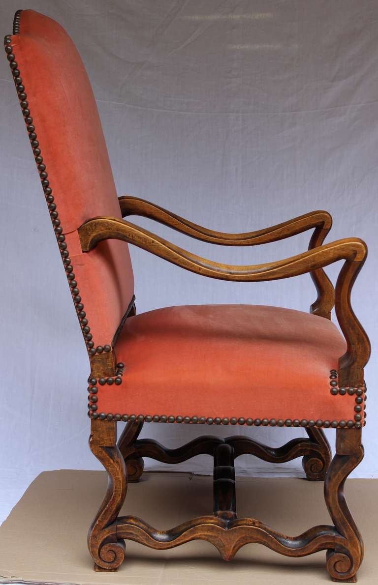 19th Century Louis XIV style Armchair with its footrest.