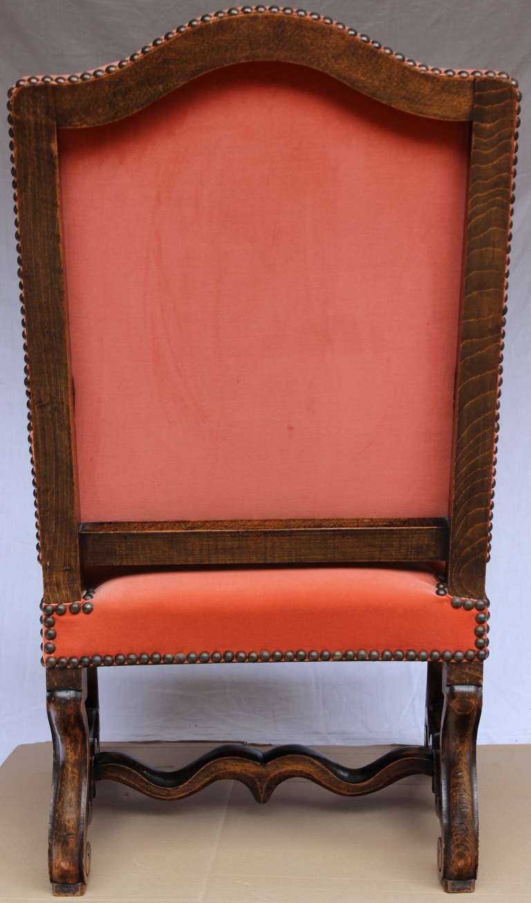 Walnut Louis XIV style Armchair with its footrest.